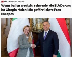 Read more about the article Erdrutschsieg Meloni – Gerald Markel vom 26. Sept. 2022